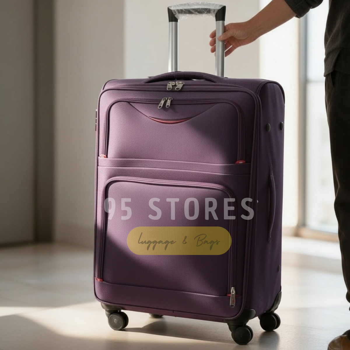 Premium Purple Soft Side Travel Suitcase