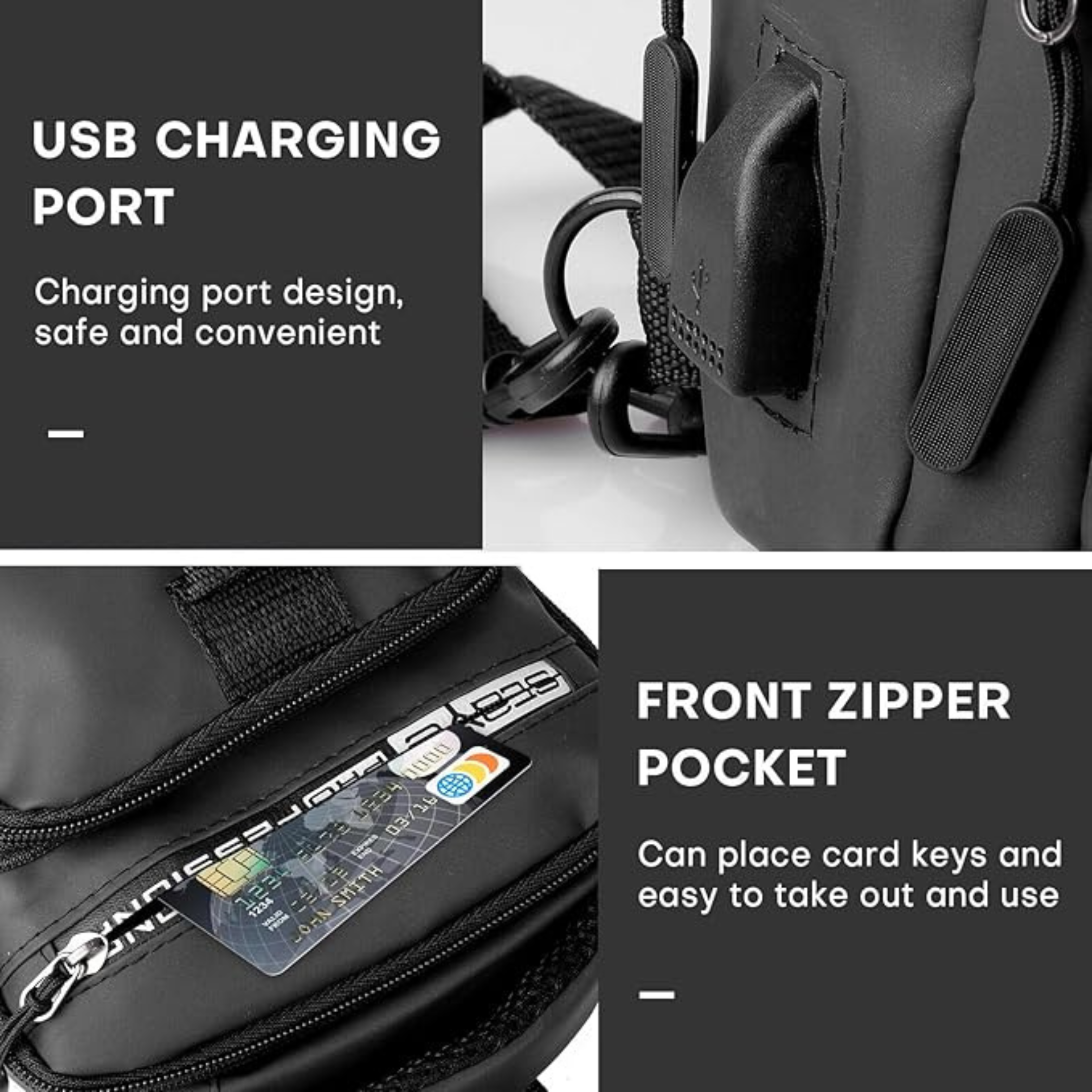 QXORE Cross Body Bag - Black Crossbody Bag - 95 Stores