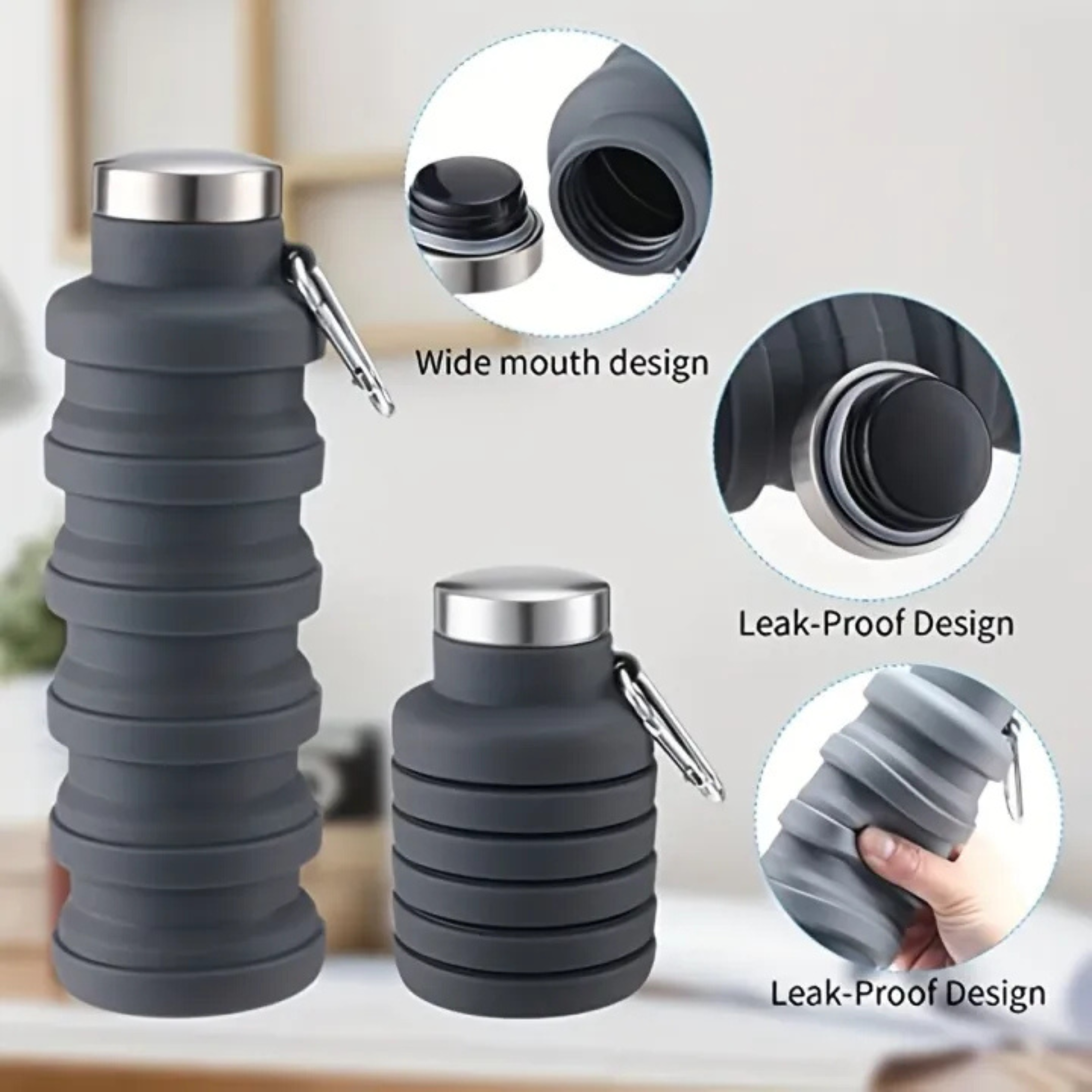 Collapsible Water Bottle – BPA-Free & Leakproof - 95 Stores