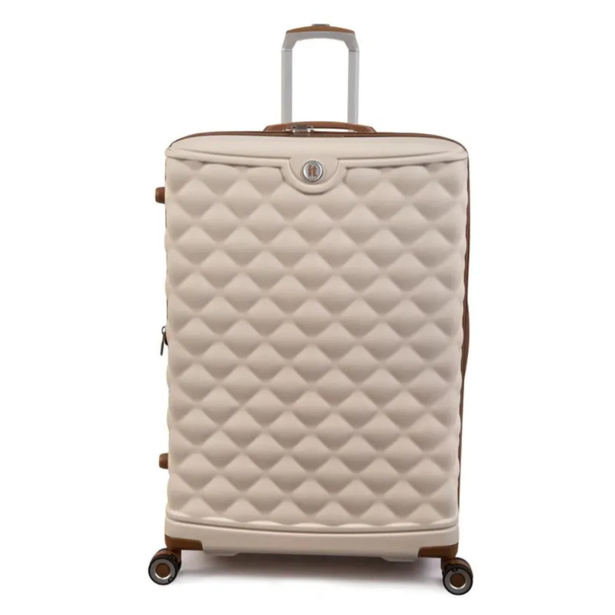 4-piece IT Indulging luggage set with a vanity box.