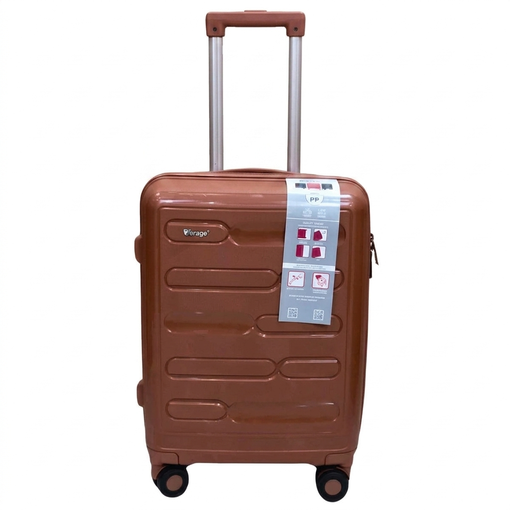 verage pp body small size luggage brown color