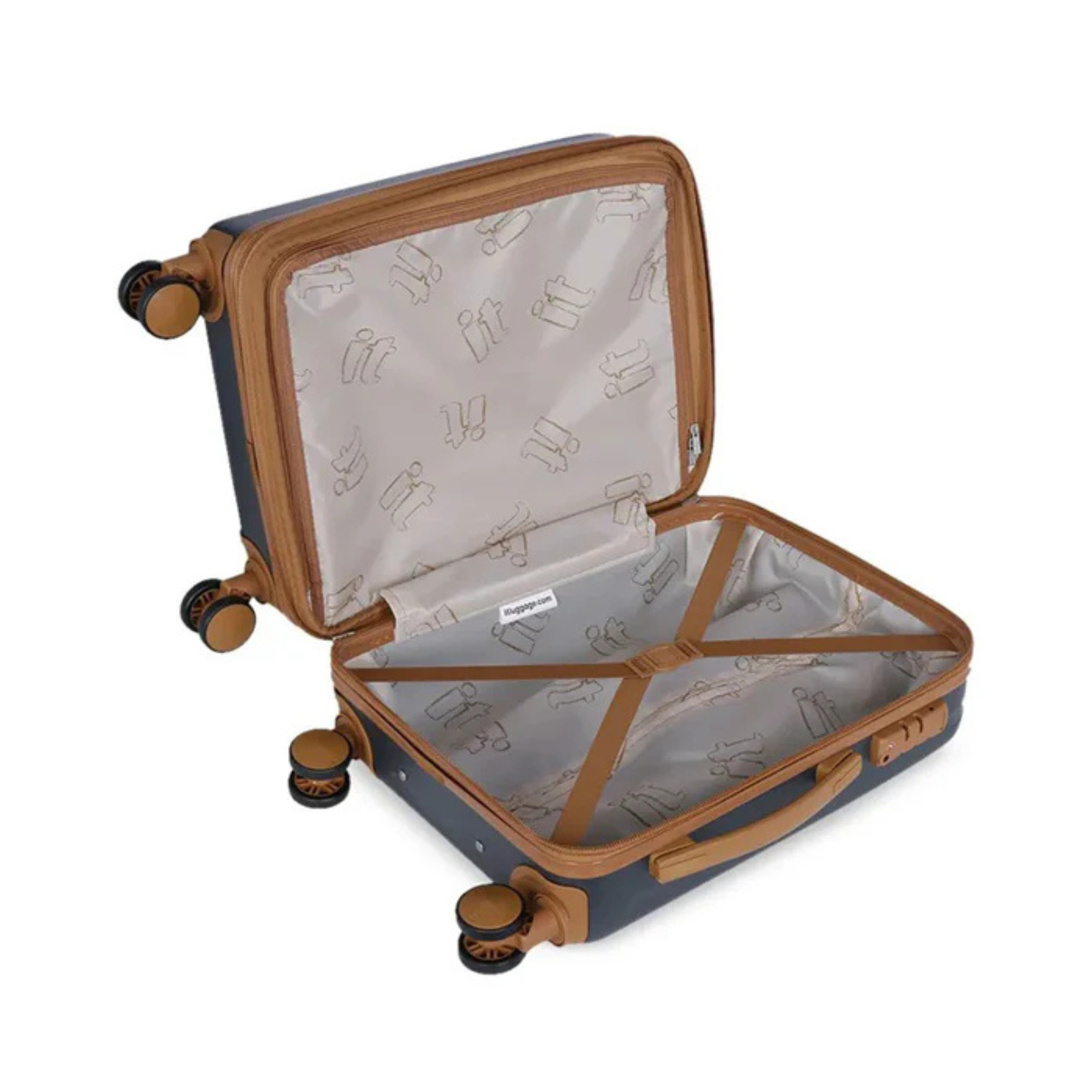 3 Pcs IT Fashionista Impakt Luxury Hardside Luggage Set Black Set of 3 20 Inch 24 Inch 28 Inch