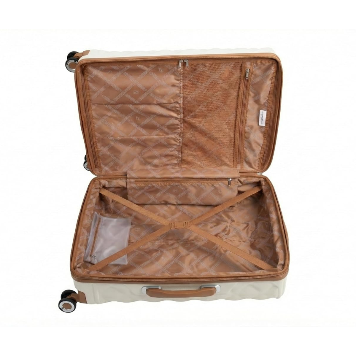 4-piece IT Indulging luggage set with a vanity box.