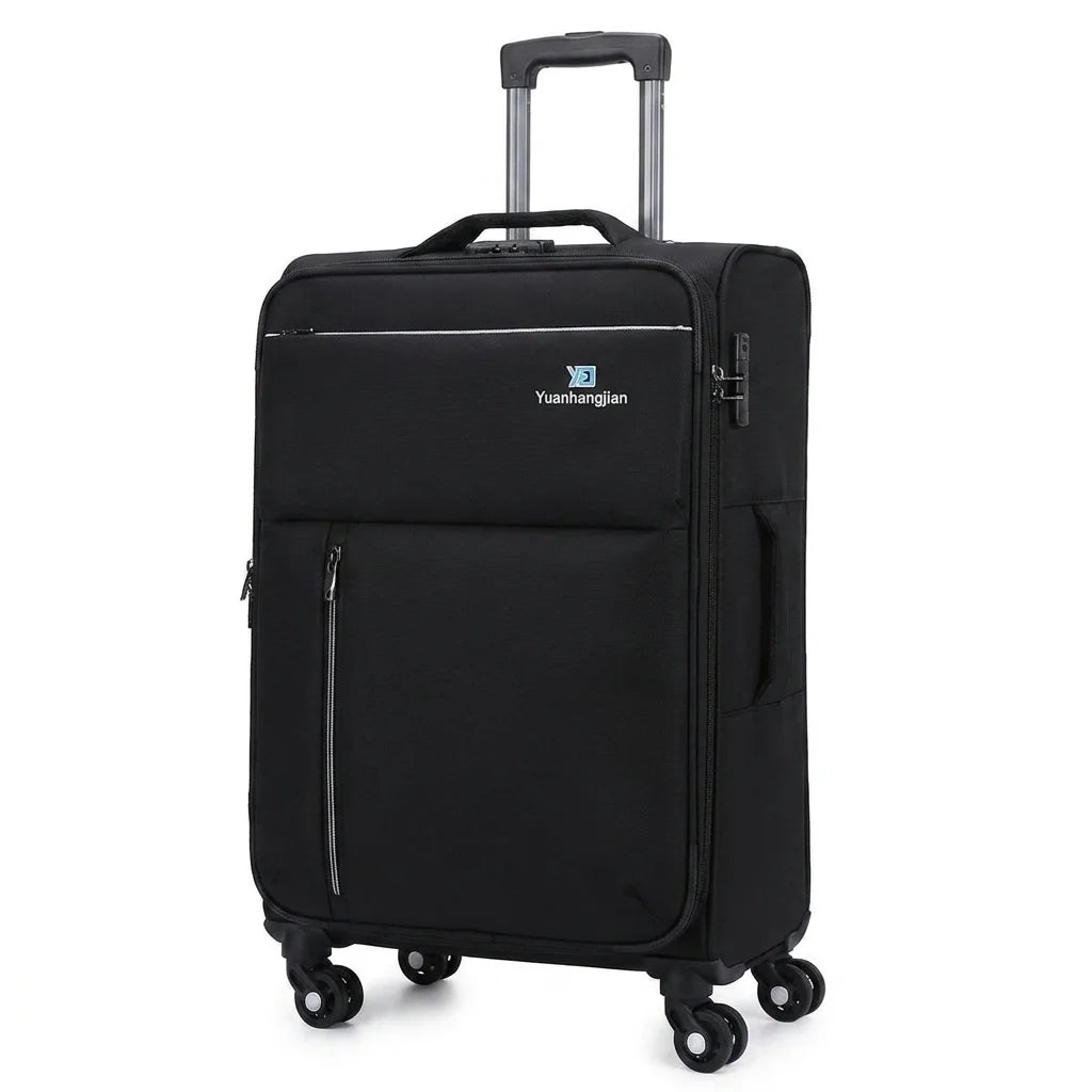 Premium Quality Expandable Soft Luggage in black color medium size