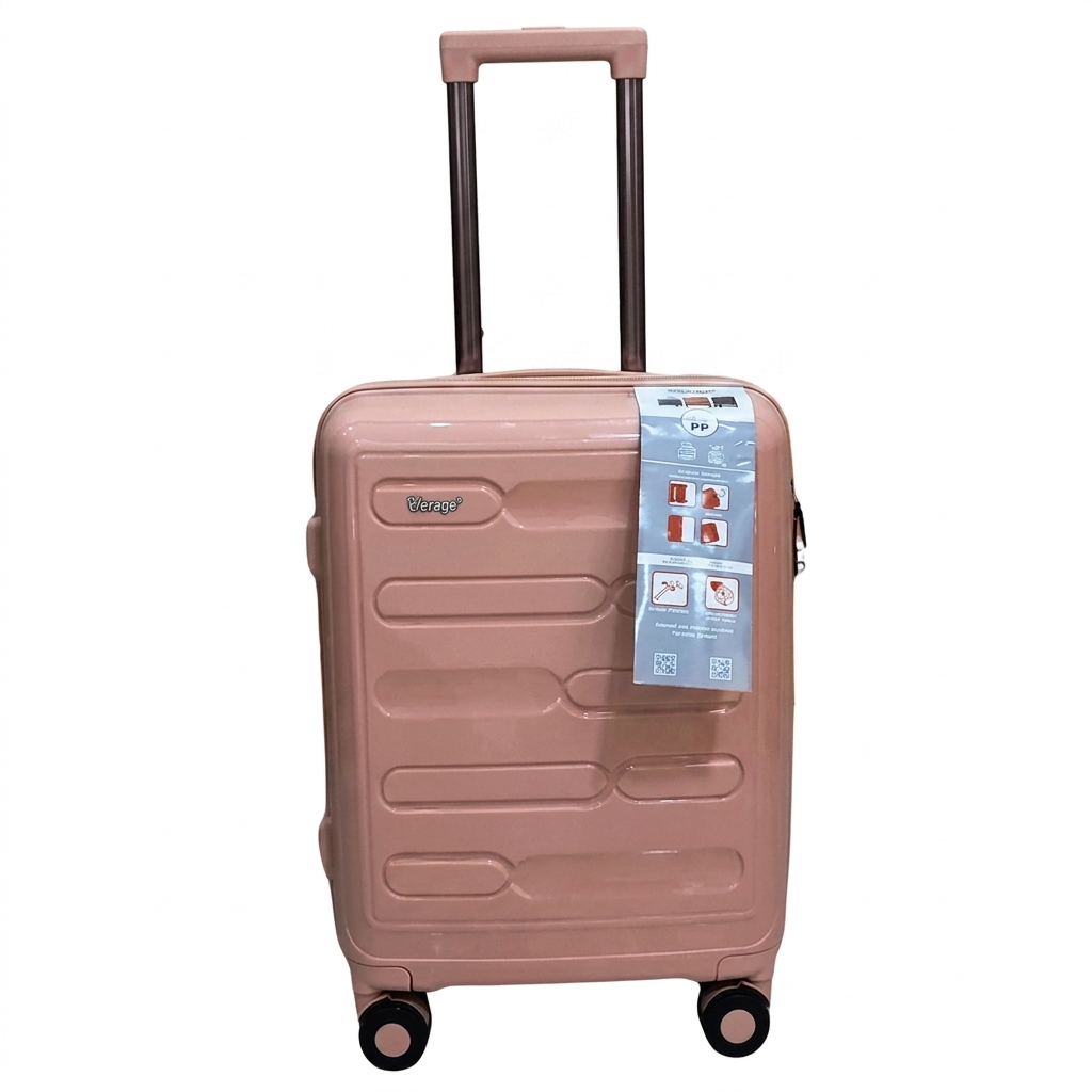 verage pp body small size luggage beige color